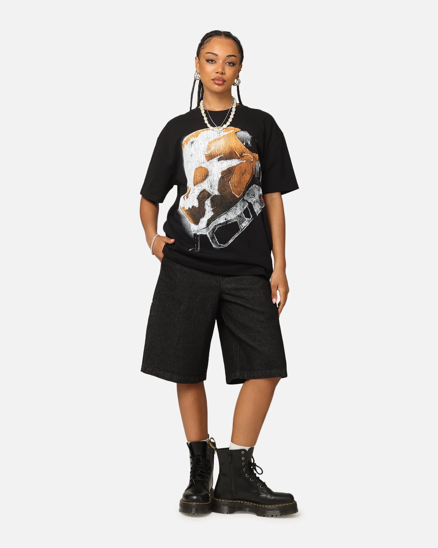 Goat Crew X Halo Halo Reach Emile Big Head Heavyweight T-Shirt Black 6 Goat Crew X Halo Halo Reach Emile Big Head Heavyweight T-Shirt Black - Image 4