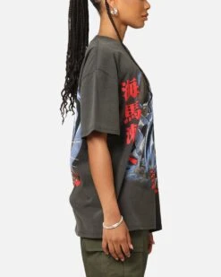 Goat Crew X Yu-Gi-Oh! Kaiba Blue Eyes Heavyweight T-Shirt Black Wash -Culture Kings Shop 02052696 YB295 womens 000050