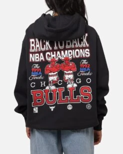 Mitchell & Ness Chicago Bulls Back To Back Hoodie Faded Black
