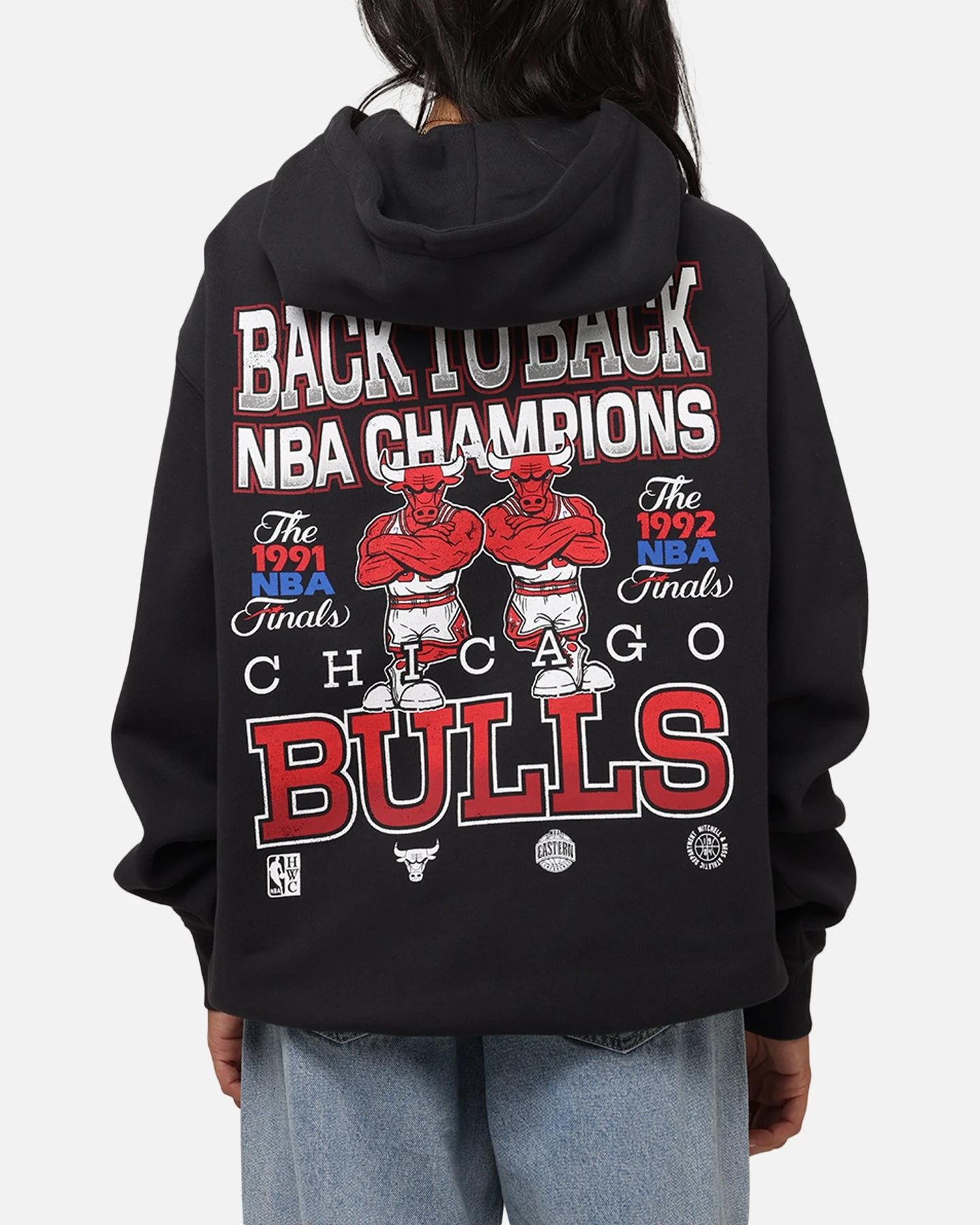 Mitchell & Ness Chicago Bulls Back To Back Hoodie Faded Black 3 Mitchell & Ness Chicago Bulls Back To Back Hoodie Faded Black