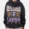 Mitchell & Ness Los Angeles Lakers Back To Back Hoodie Faded Black -Culture Kings Shop 02052733 YB554 womens 00010