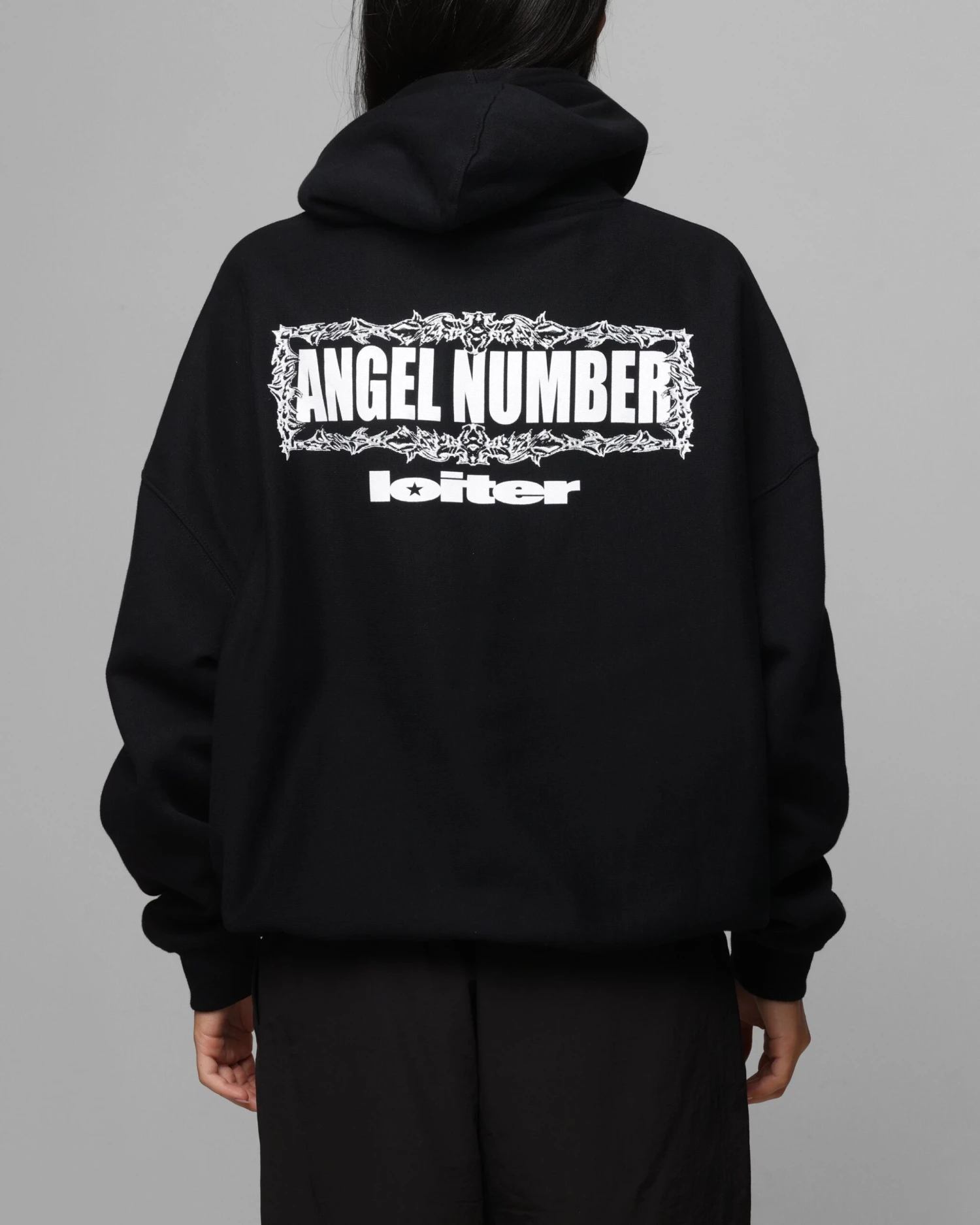 Loiter Angel Number Hoodie Black 4 Loiter Angel Number Hoodie Black - Image 2