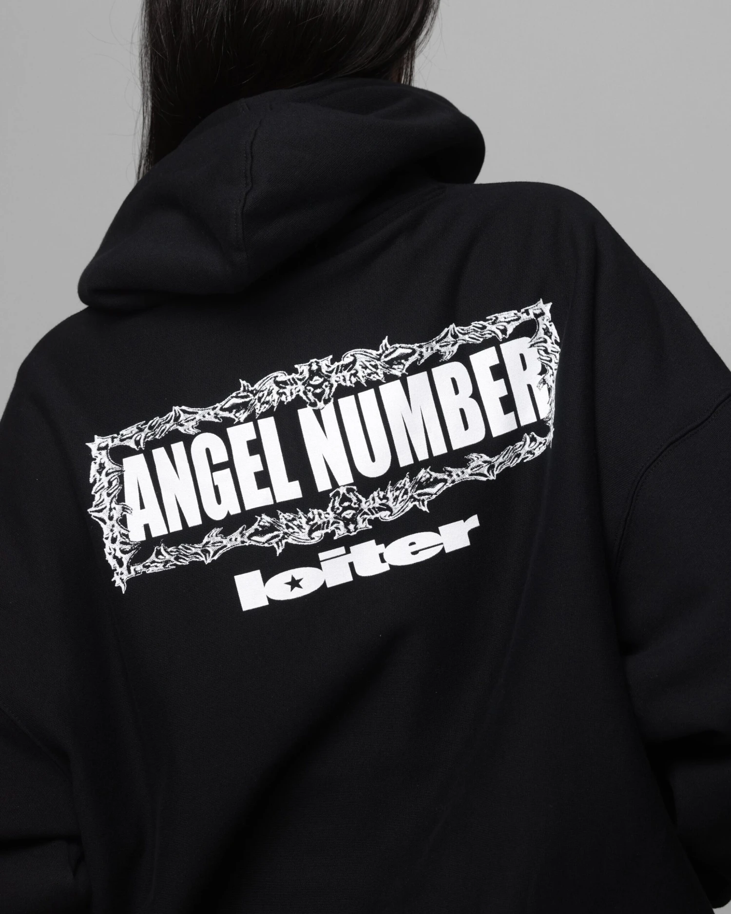Loiter Angel Number Hoodie Black 10 Loiter Angel Number Hoodie Black - Image 8