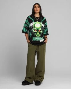 Loiter Greaser Vintage T-Shirt Black/Green 12 Loiter Greaser Vintage T-Shirt Black/Green -Culture Kings Shop 02052982 YB020 womens 0030