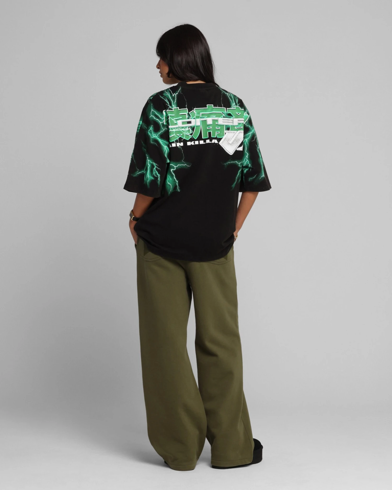 Loiter Greaser Vintage T-Shirt Black/Green 6 Loiter Greaser Vintage T-Shirt Black/Green - Image 4