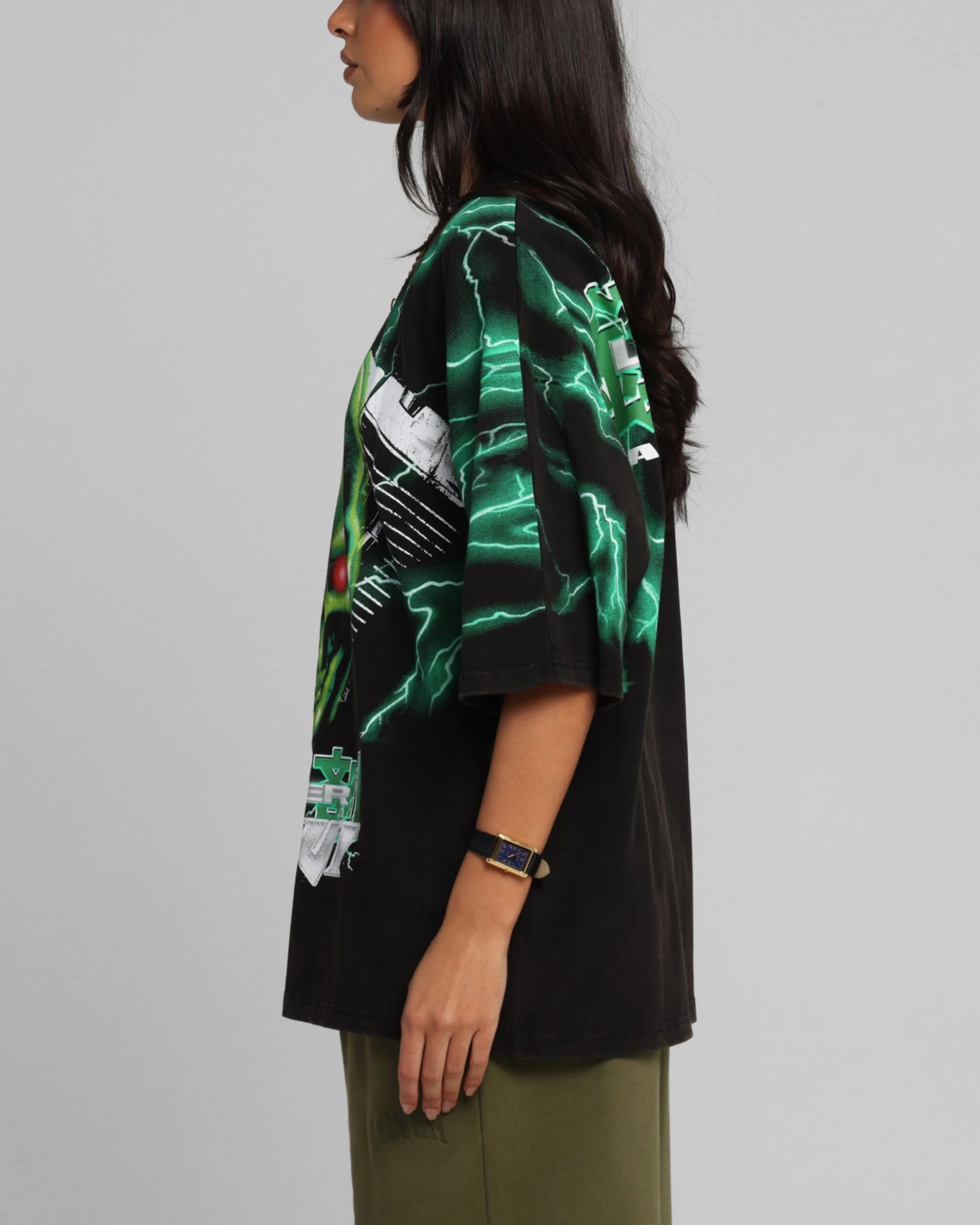 Loiter Greaser Vintage T-Shirt Black/Green 8 Loiter Greaser Vintage T-Shirt Black/Green - Image 6