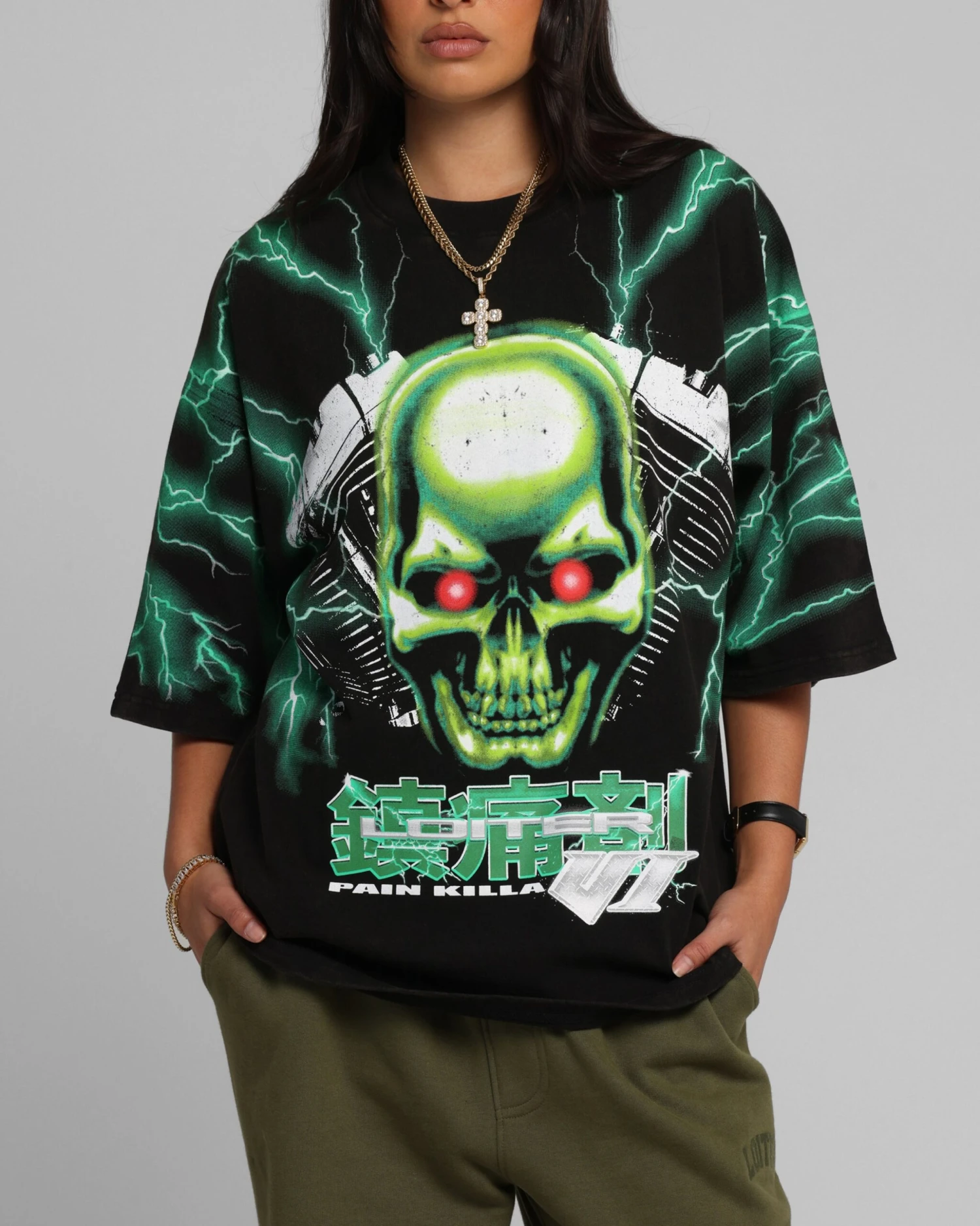 Loiter Greaser Vintage T-Shirt Black/Green 9 Loiter Greaser Vintage T-Shirt Black/Green - Image 7