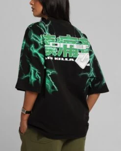 Loiter Greaser Vintage T-Shirt Black/Green 17 Loiter Greaser Vintage T-Shirt Black/Green -Culture Kings Shop 02052982 YB020 womens 0080