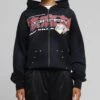 Loiter Fighter Zip Up Hoodie Washed Black 2 Loiter Fighter Zip Up Hoodie Washed Black -Culture Kings Shop 02053043 YW607 womens 0020
