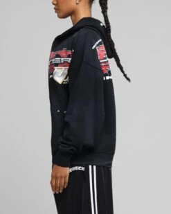 Loiter Fighter Zip Up Hoodie Washed Black -Culture Kings Shop 02053043 YW607 womens 0060