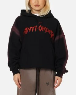 The Anti Order Mosh Boxy Hoodie Sunfade Black/Red