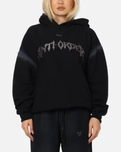 The Anti Order Mosh Boxy Hoodie Sunfade Black/Grey