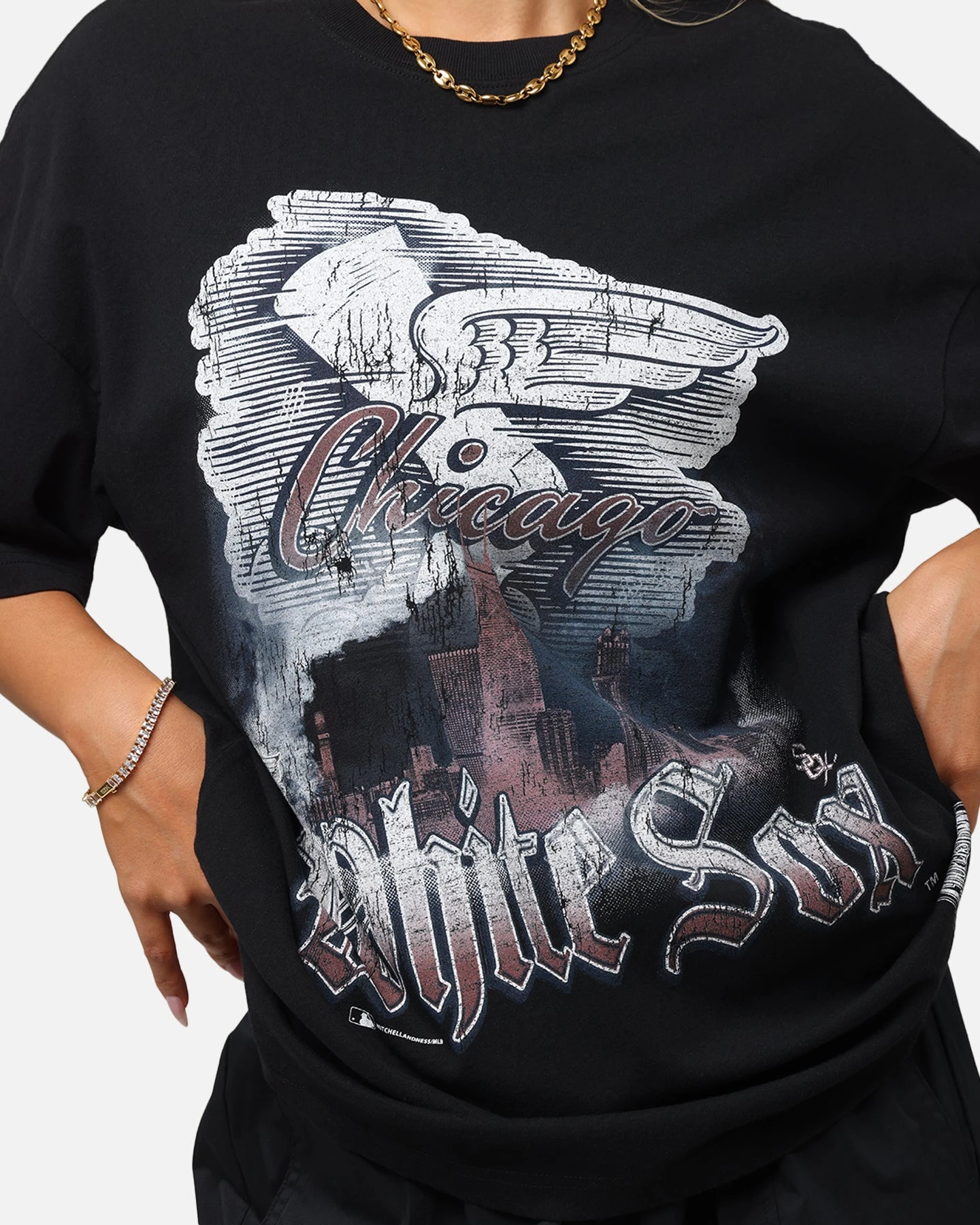 Mitchell & Ness Chicago White Sox Soaring T-Shirt Black 8 Mitchell & Ness Chicago White Sox Soaring T-Shirt Black - Image 6