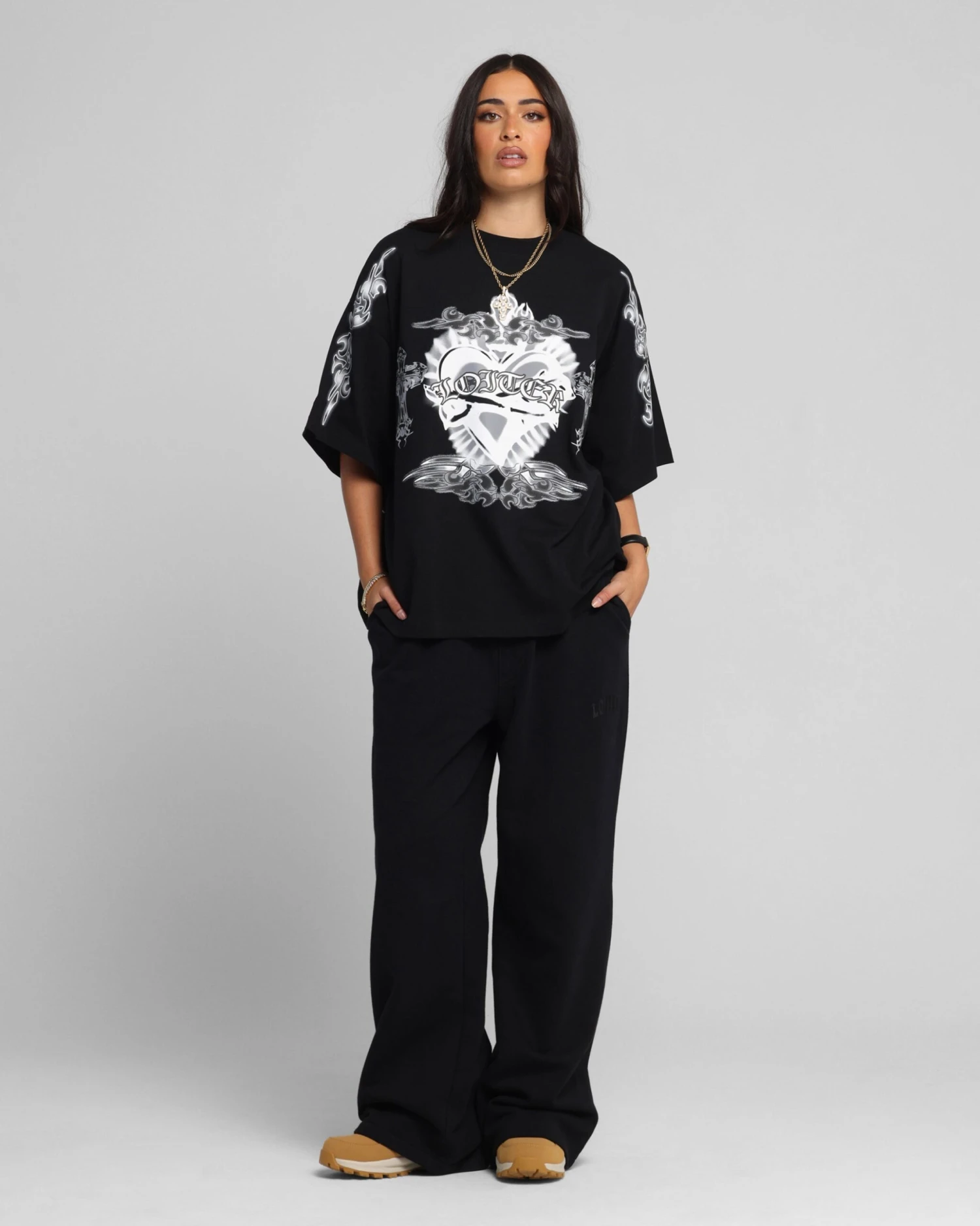 Loiter Hearts T-Shirt Black 5 Loiter Hearts T-Shirt Black - Image 3