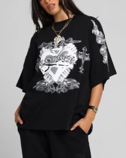 Loiter Hearts T-Shirt Black 16 Loiter Hearts T-Shirt Black -Culture Kings Shop 02053207 YB001 womens 0070