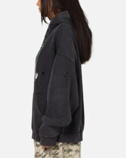 Mitchell & Ness Las Vegas Raiders Distressed Rhinestone Logo Hoodie Faded Black -Culture Kings Shop 02053302 YB554 womens 0050