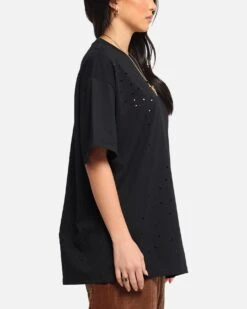 XXIII Distressed T-Shirt Black -Culture Kings Shop 02053325 YB001 womens 0040