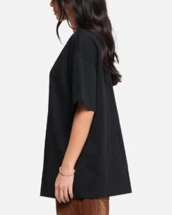 XXIII Distressed T-Shirt Black -Culture Kings Shop 02053325 YB001 womens 0050