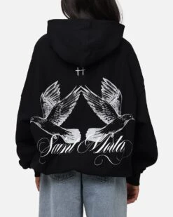 Saint Morta Doves Boxy Hoodie Black