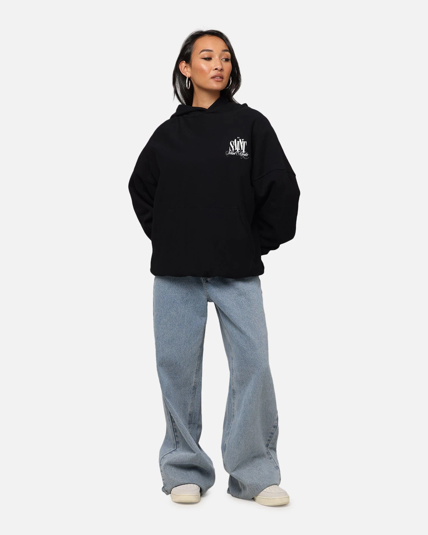 Saint Morta Doves Boxy Hoodie Black 6 Saint Morta Doves Boxy Hoodie Black - Image 4