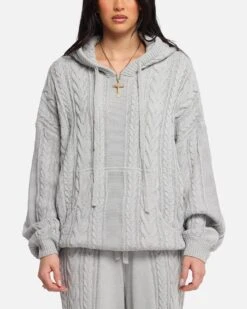 XXIII Lakes Knitted Hoodie Grey