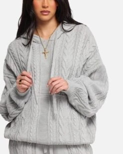 XXIII Lakes Knitted Hoodie Grey -Culture Kings Shop 02053401 YQ001 womens 0060