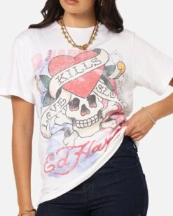 Ed Hardy Love Kills Slowly Vintage T-Shirt White -Culture Kings Shop 02053506 YW100 womens 0070
