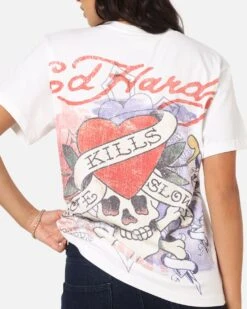 Ed Hardy Love Kills Slowly Vintage T-Shirt White -Culture Kings Shop 02053506 YW100 womens 0080