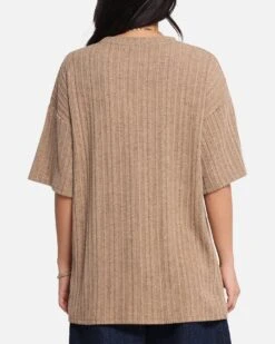XXIII Rib Knit T-Shirt Tan Marle -Culture Kings Shop 02053655 YT244 womens 0030
