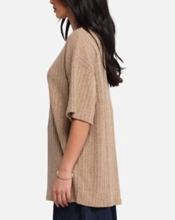 XXIII Rib Knit T-Shirt Tan Marle -Culture Kings Shop 02053655 YT244 womens 0050