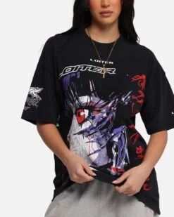 Loiter Cybernetics Vintage T-Shirt Black Acidwash -Culture Kings Shop 02053734 YB017 womens 0070