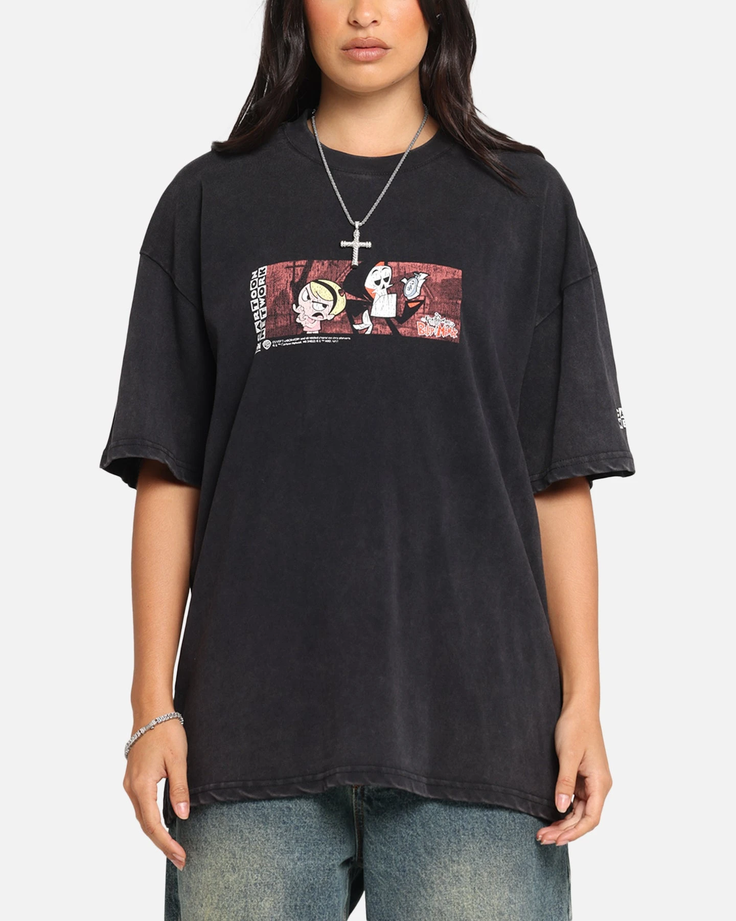 73 Studio X Cartoon Network Bill & Mandy Box Logo Vintage T-Shirt Black Acidwash 3 73 Studio X Cartoon Network Bill & Mandy Box Logo Vintage T-Shirt Black Acidwash