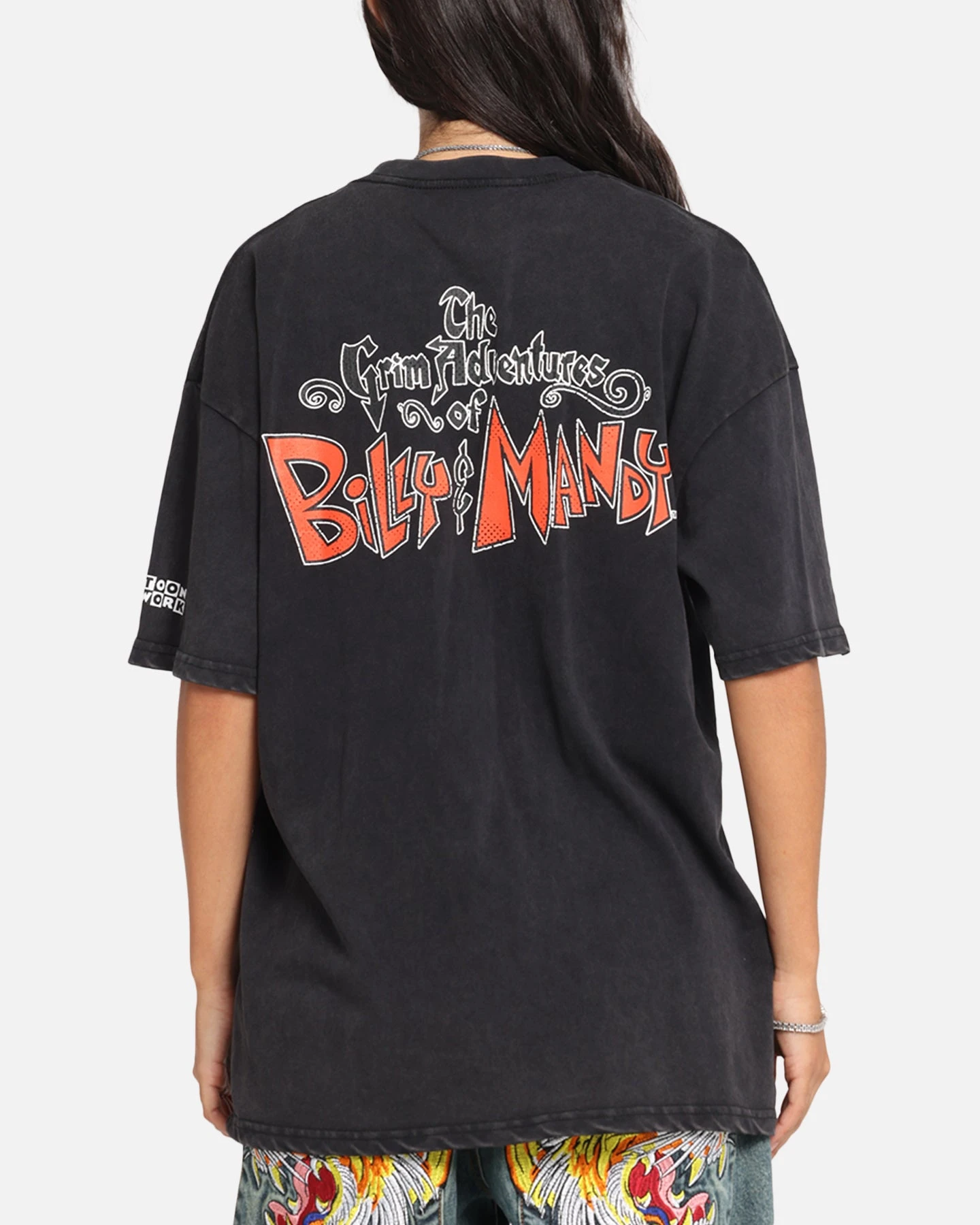 73 Studio X Cartoon Network Bill & Mandy Box Logo Vintage T-Shirt Black Acidwash 4 73 Studio X Cartoon Network Bill & Mandy Box Logo Vintage T-Shirt Black Acidwash - Image 2