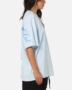 Carre Side Script Oversized T-Shirt Baby Blue -Culture Kings Shop 02054131 YB393 womens 0050