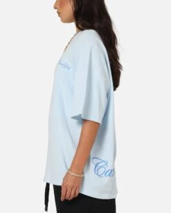 Carre Side Script Oversized T-Shirt Baby Blue -Culture Kings Shop 02054131 YB393 womens 0060