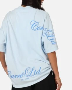 Carre Side Script Oversized T-Shirt Baby Blue -Culture Kings Shop 02054131 YB393 womens 0070