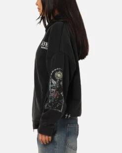 Saint Morta Kingdomcome Boxy Zip Hoodie Black -Culture Kings Shop 02054135 YB001 womens 0050