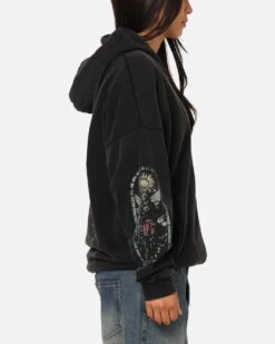 Saint Morta Kingdomcome Boxy Zip Hoodie Black -Culture Kings Shop 02054135 YB001 womens 0060