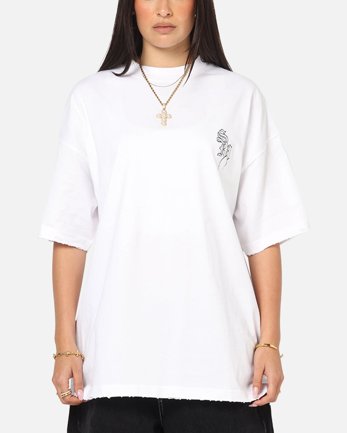 Saint Morta Fray Boxy T-Shirt White 3 Saint Morta Fray Boxy T-Shirt White