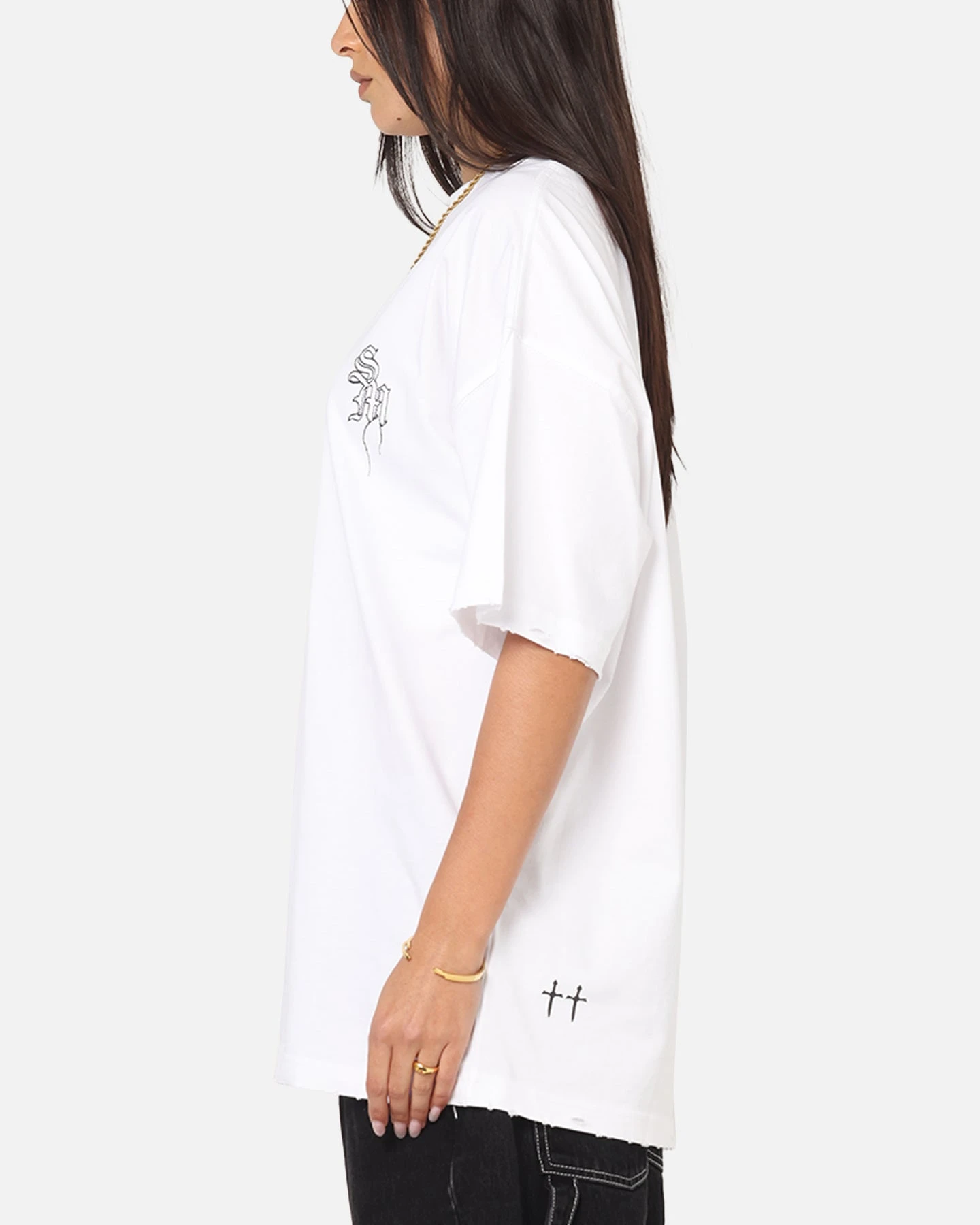 Saint Morta Fray Boxy T-Shirt White 7 Saint Morta Fray Boxy T-Shirt White - Image 5