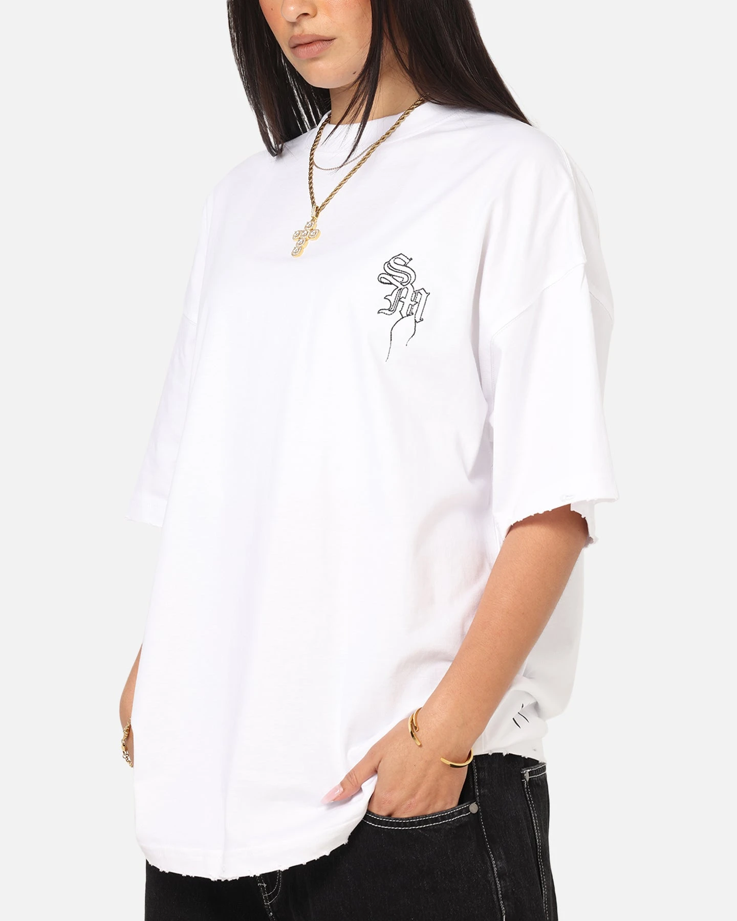 Saint Morta Fray Boxy T-Shirt White 8 Saint Morta Fray Boxy T-Shirt White - Image 6