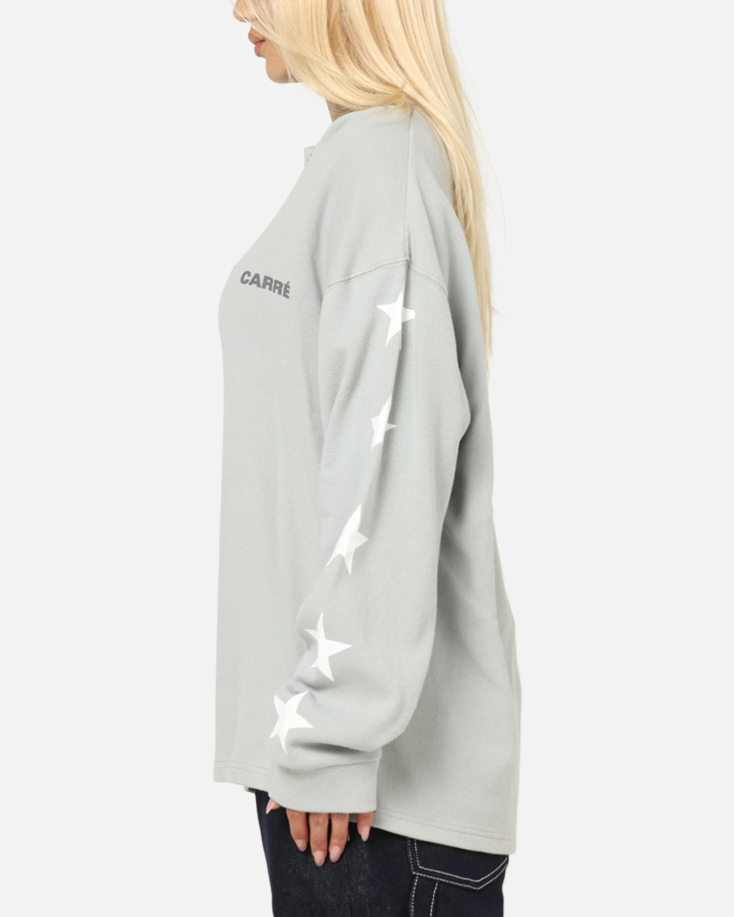 Carre Waffle Workwear Long Sleeve T-Shirt Grey 7 Carre Waffle Workwear Long Sleeve T-Shirt Grey - Image 5