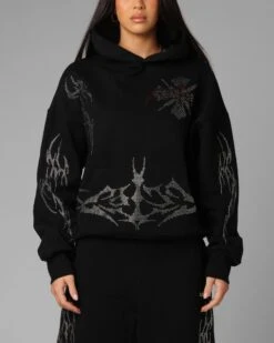 Loiter Opaque Rhinestone Premium Hoodie Black