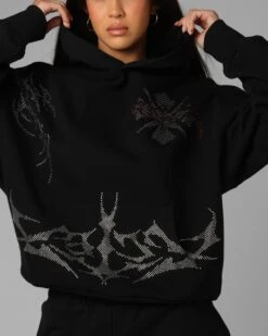 Loiter Opaque Rhinestone Premium Hoodie Black -Culture Kings Shop 02054176 YB001 womens 0080