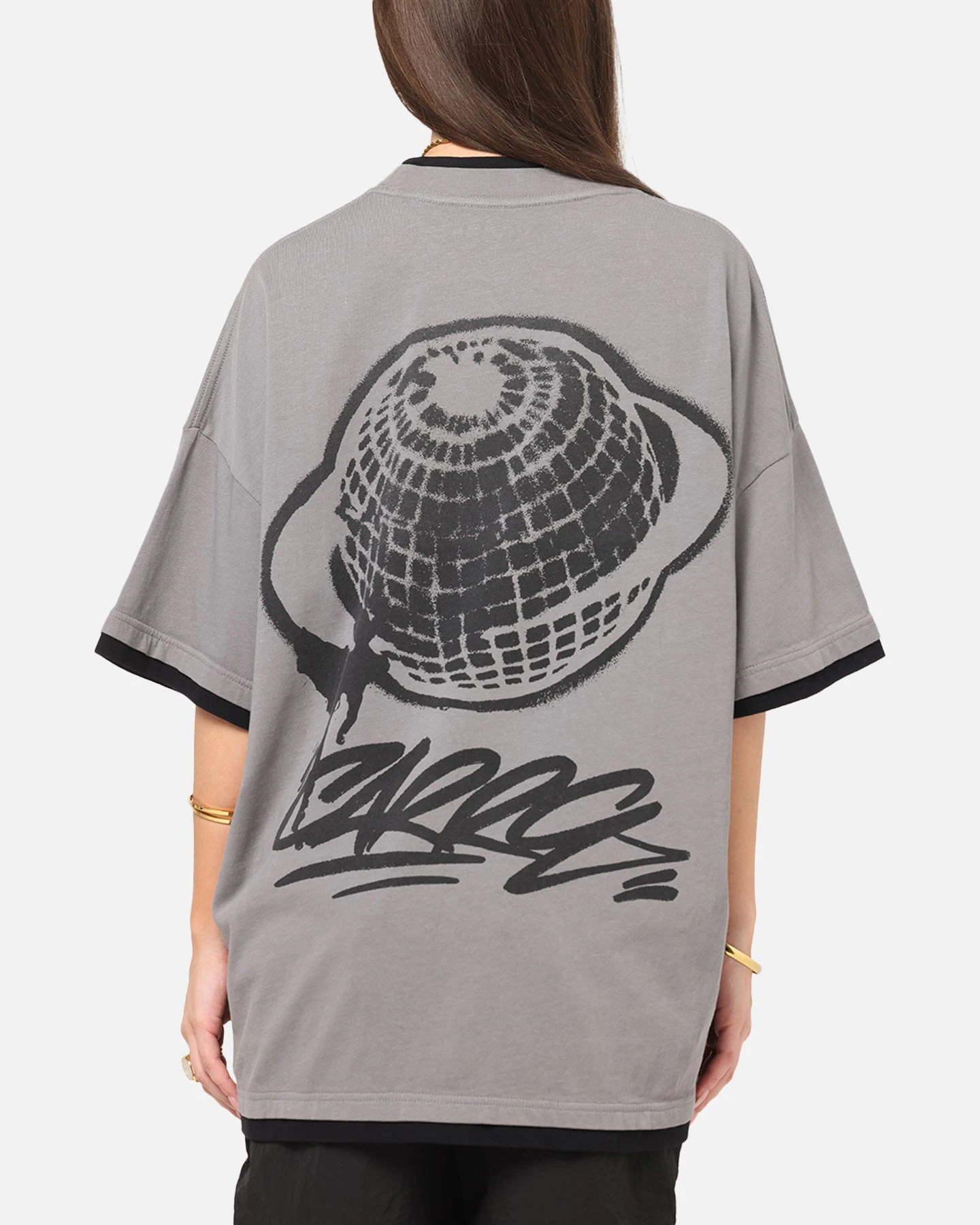 Carre Worldwide Layered T-Shirt Grey/Black 4 Carre Worldwide Layered T-Shirt Grey/Black - Image 2