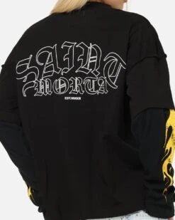 Saint Morta La Flame Long Sleeve T-Shirt Black 16 Saint Morta La Flame Long Sleeve T-Shirt Black -Culture Kings Shop 02054225 YB001 womens 0070