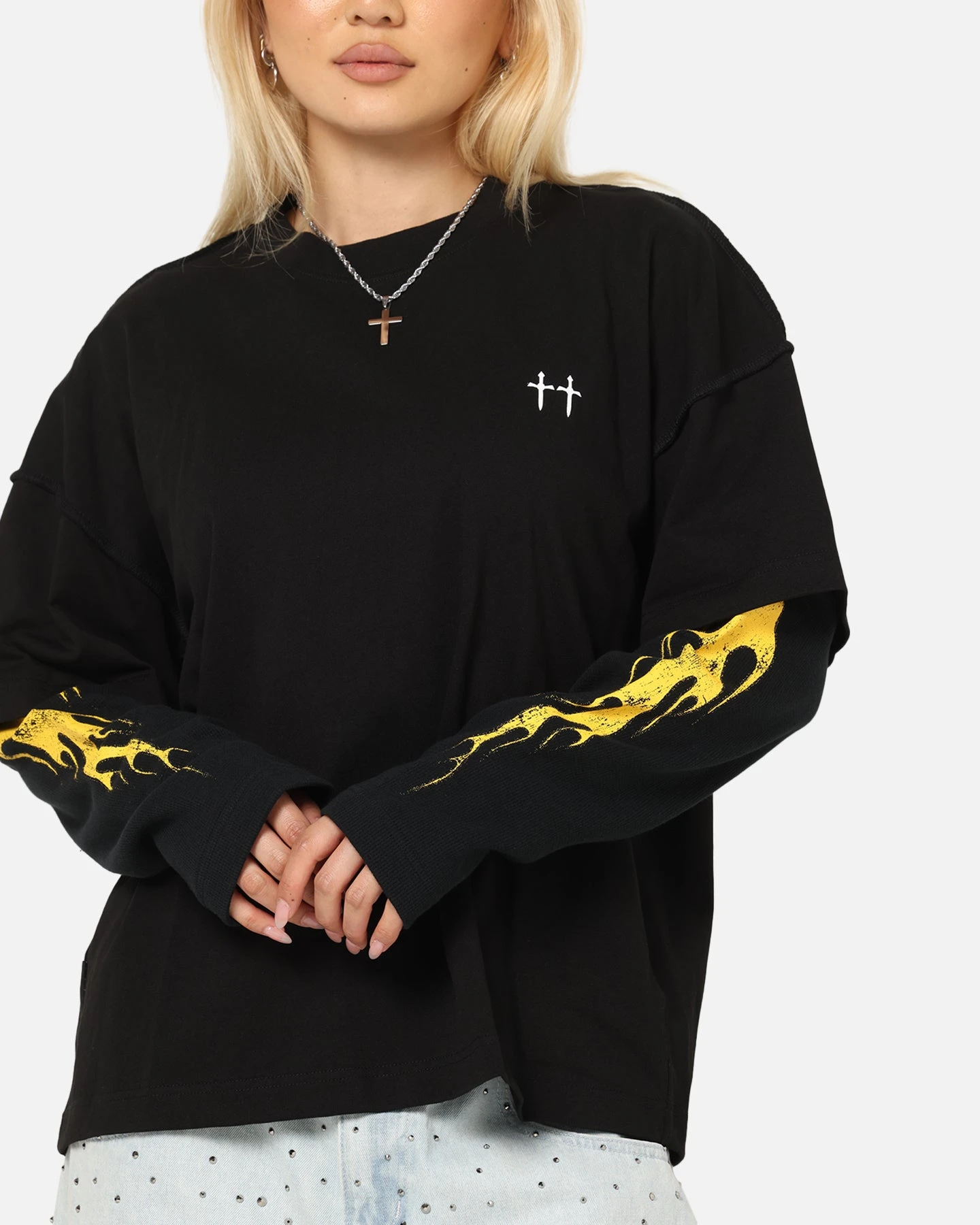 Saint Morta La Flame Long Sleeve T-Shirt Black 10 Saint Morta La Flame Long Sleeve T-Shirt Black - Image 8