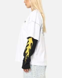 Saint Morta La Flame Long Sleeve T-Shirt White/Black -Culture Kings Shop 02054225 YW110 womens 0060