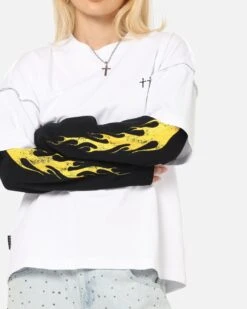 Saint Morta La Flame Long Sleeve T-Shirt White/Black -Culture Kings Shop 02054225 YW110 womens 0070