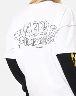 Saint Morta La Flame Long Sleeve T-Shirt White/Black -Culture Kings Shop 02054225 YW110 womens 0080